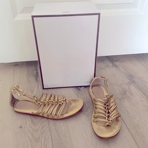 Coach sandals Gillian Metallic Kid Gold size 6